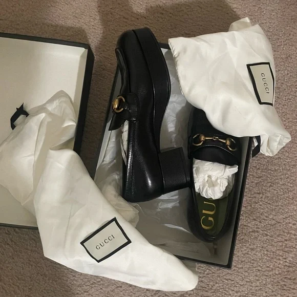 Gucci Horsebit Houdan leather heel loafers - Picture 9 of 14